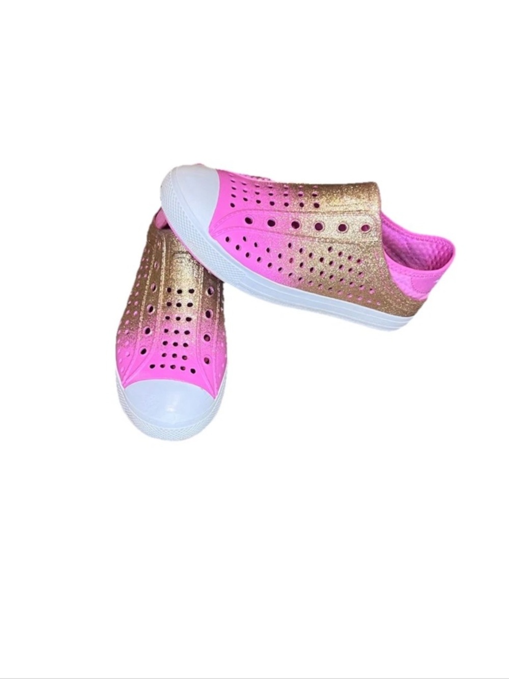 Sketchers Guzman Steps- Glitterland Sneakers Hot Pink/Gold Girls 4